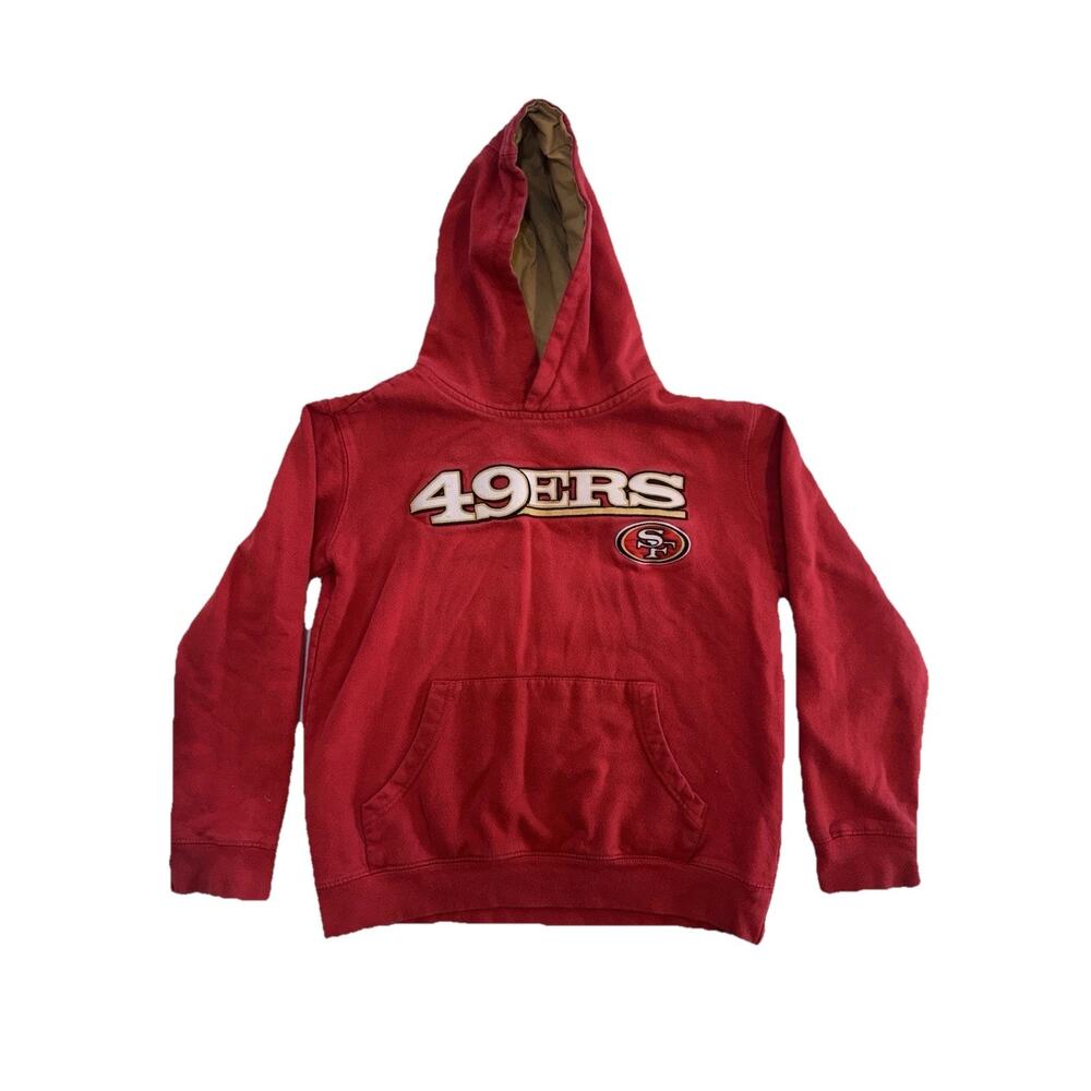 NFL Team Apparel San Francisco 49ers Youth M (10/12) Red Pullover Hoodie